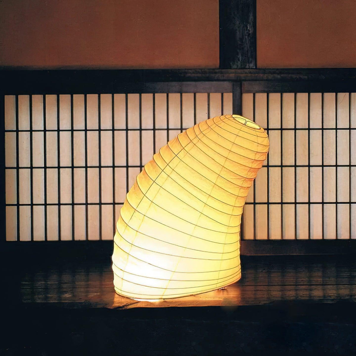 Kryntaleo | Japanse Geribbelde Bamboe Silhouet Oosterse Accent Tafellamp