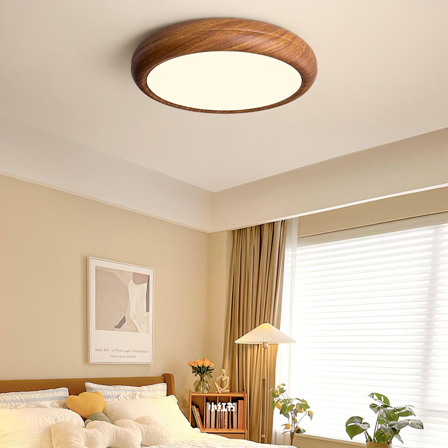 Liro | Elegante Ronde Houtnerf Plafondlamp