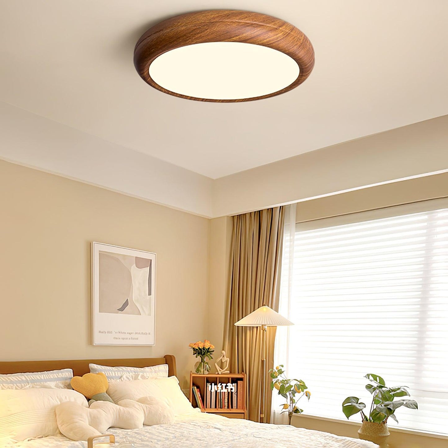 Liro | Elegante Ronde Houtnerf Plafondlamp