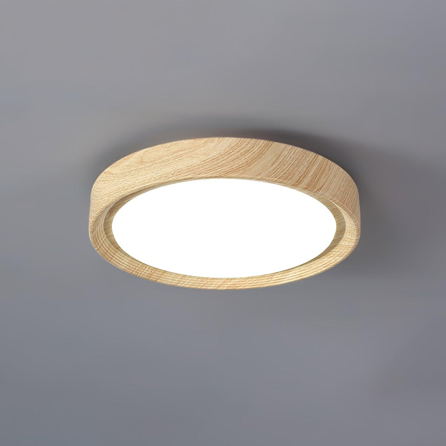 Liro | Elegante Ronde Houtnerf Plafondlamp