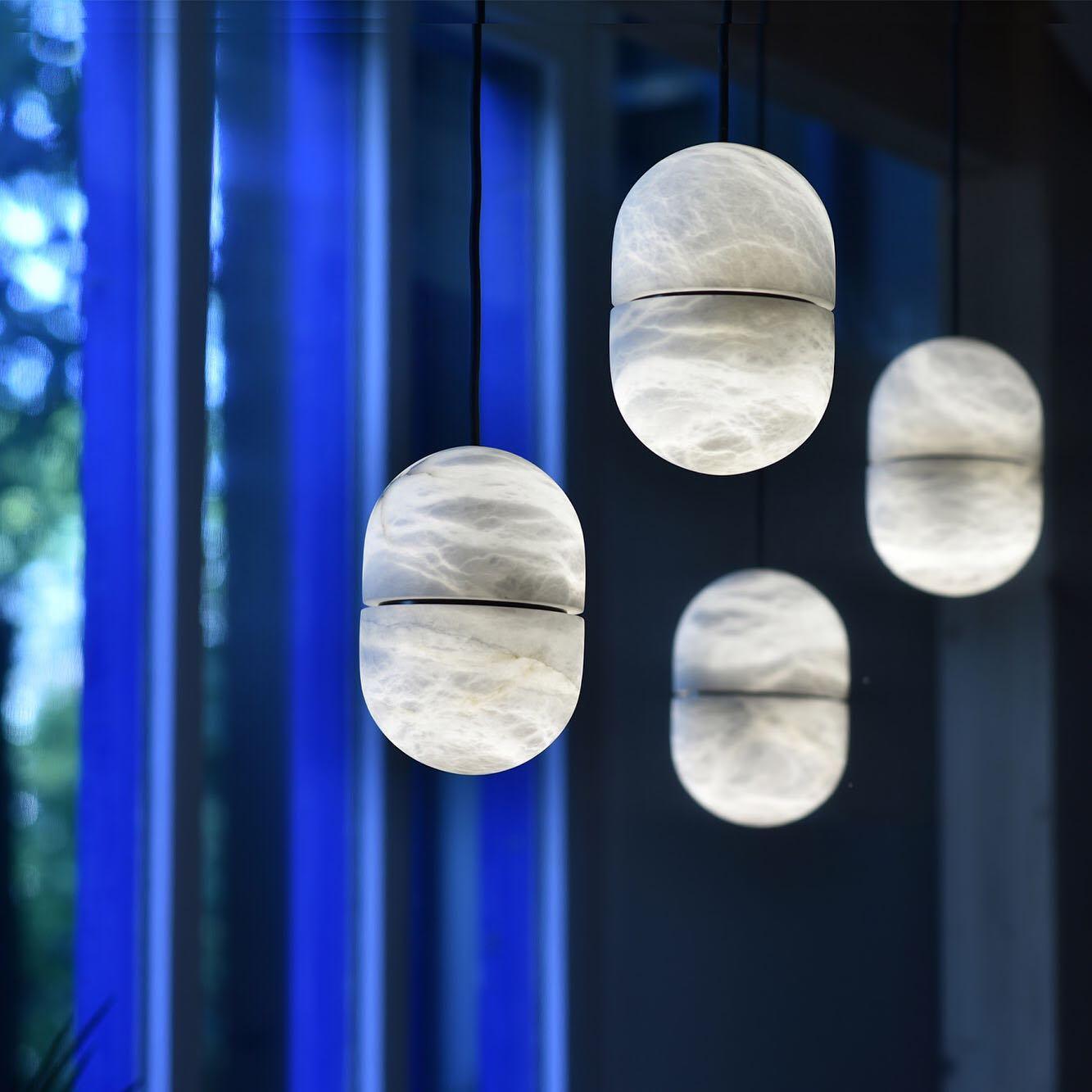 Caythos | Sculpturale Capsule Alabaster Steen Hanglamp