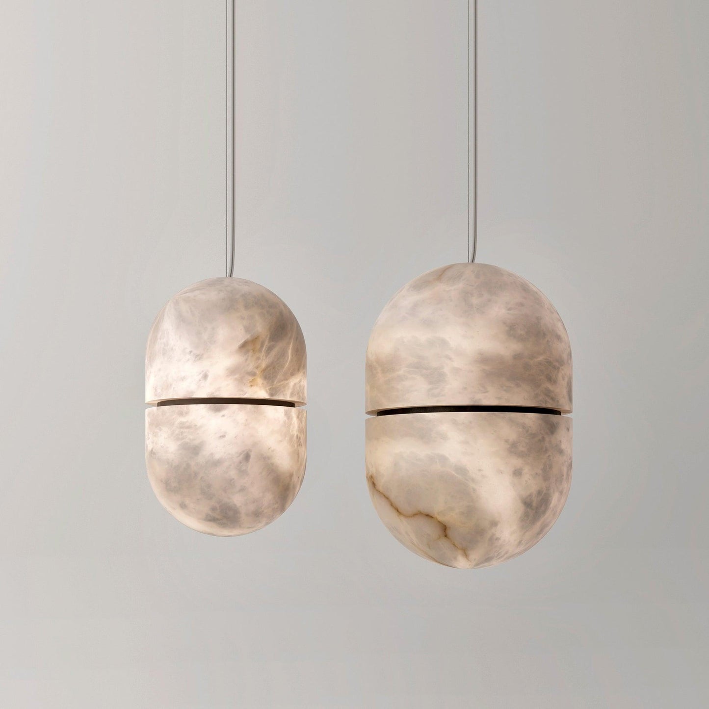 Caythos | Sculpturale Capsule Alabaster Steen Hanglamp