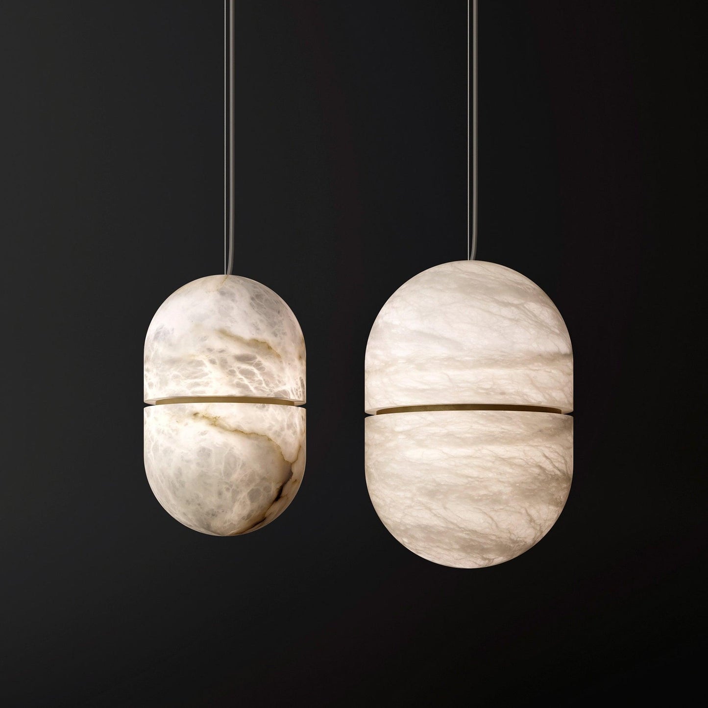 Caythos | Sculpturale Capsule Alabaster Steen Hanglamp