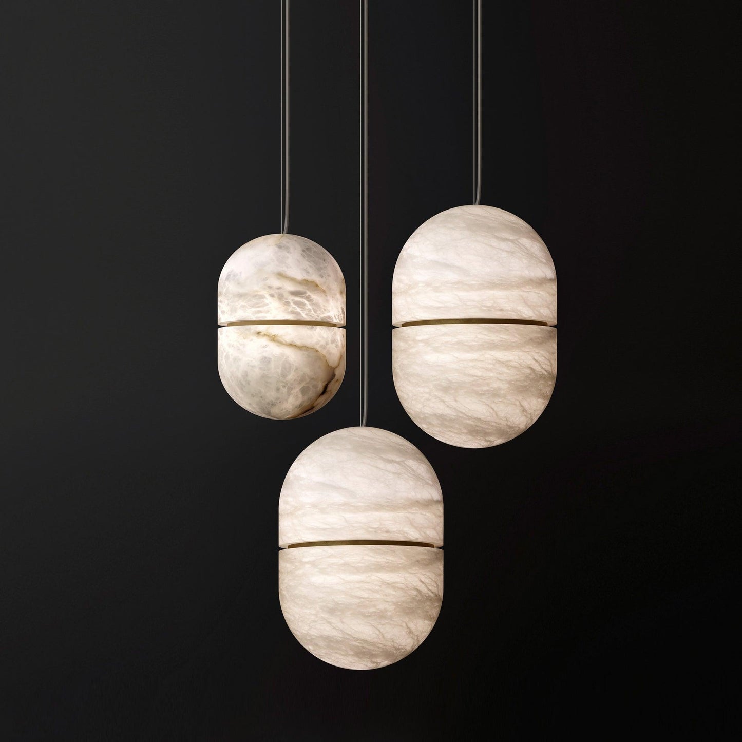 Caythos | Sculpturale Capsule Alabaster Steen Hanglamp