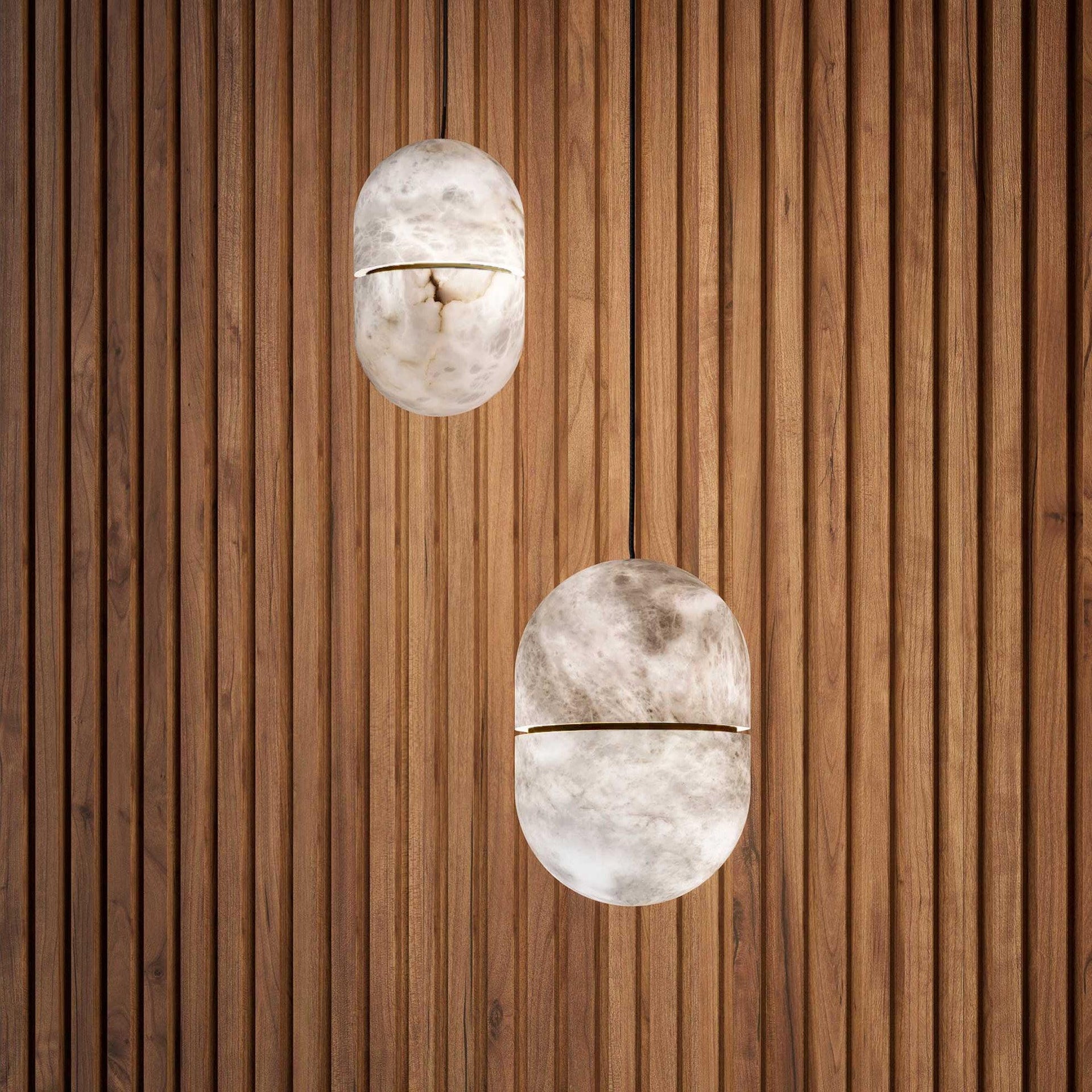 Caythos | Sculpturale Capsule Alabaster Steen Hanglamp