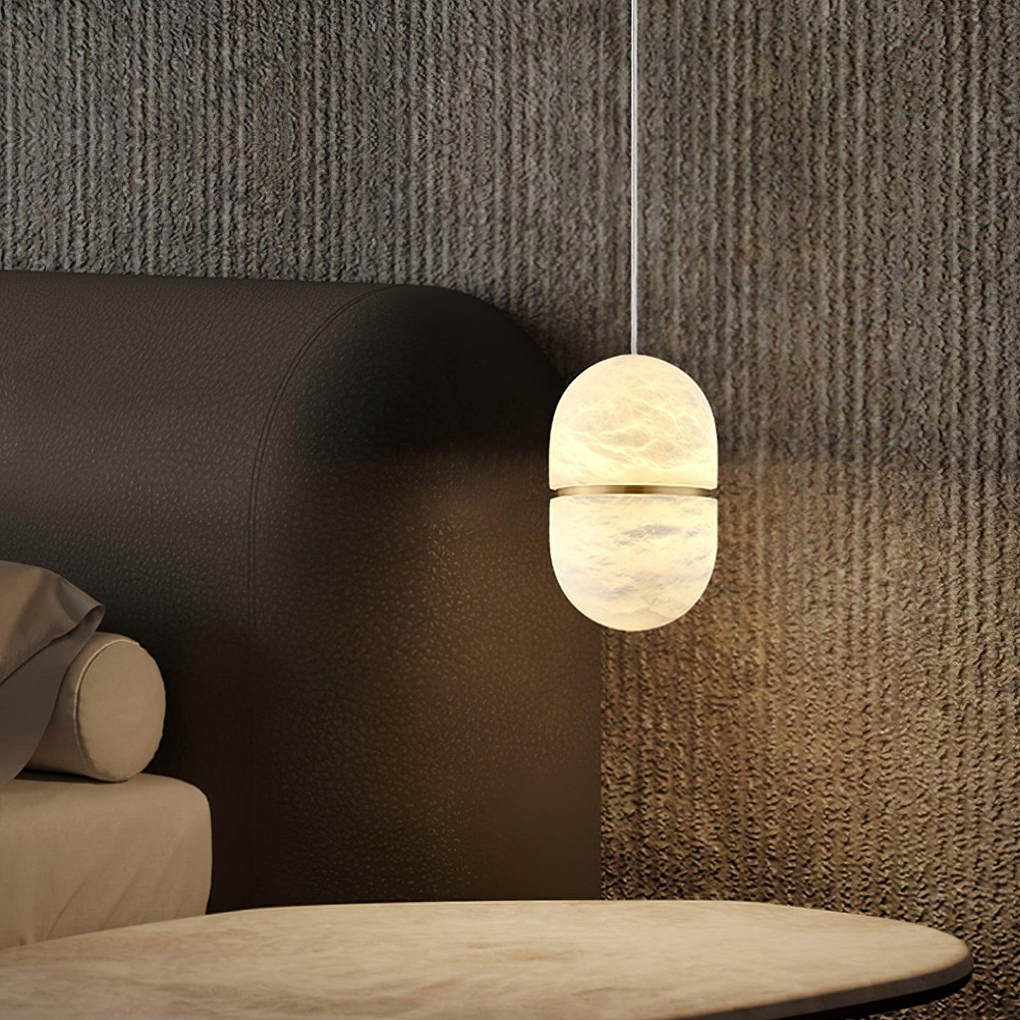 Caythos | Sculpturale Capsule Alabaster Steen Hanglamp