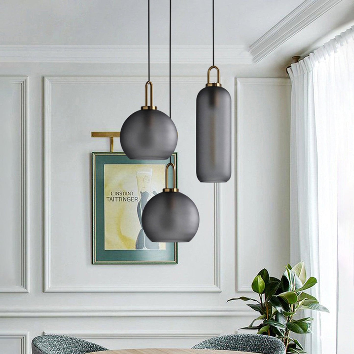 Kyntara | Hedendaagse Asymmetrische Elliptische Glazen Hanglamp