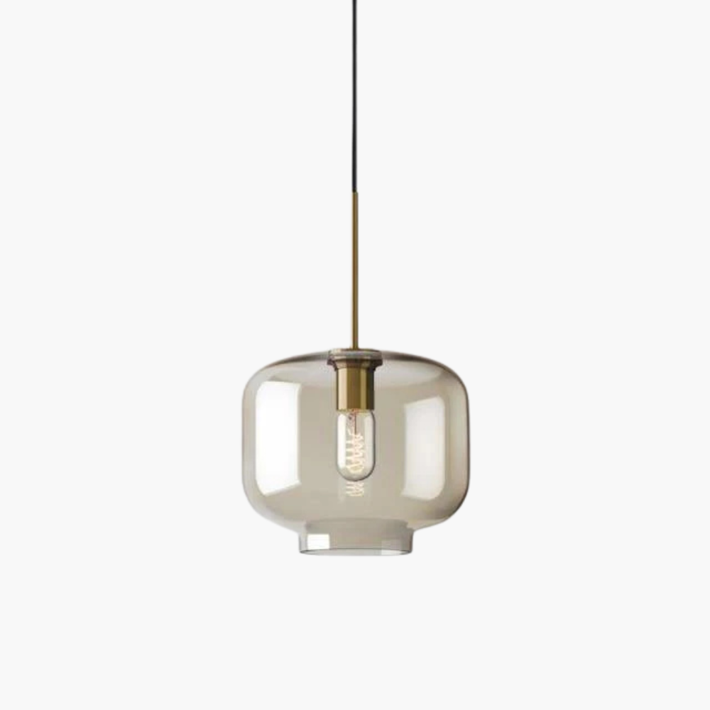 Zephirum | Geribd amberkleurig glas industriële stijl hanglamp