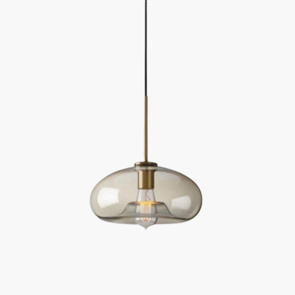 Zephirum | Geribd amberkleurig glas industriële stijl hanglamp