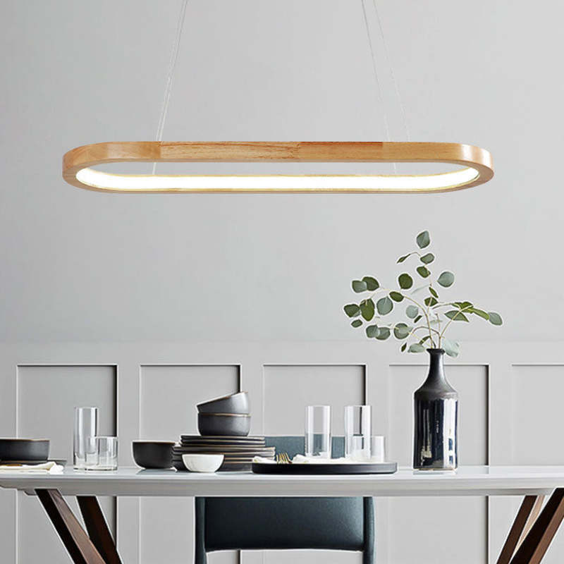 Luvia | Nordic Minimalistische Ovale Houten Hanglamp