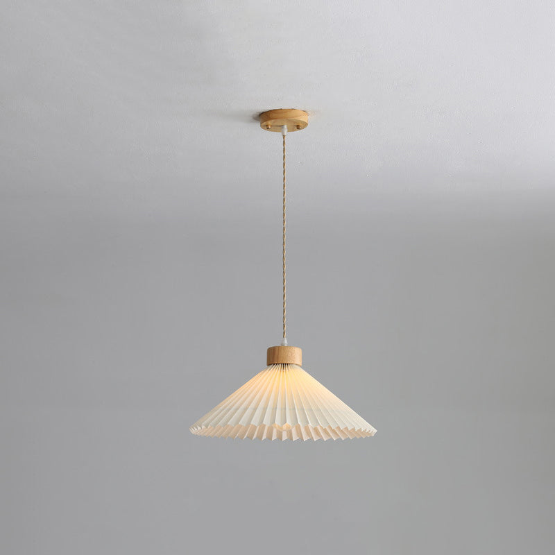 Luvithos | Architectonische Cluster Plissé Geplooide Houten Hanglamp