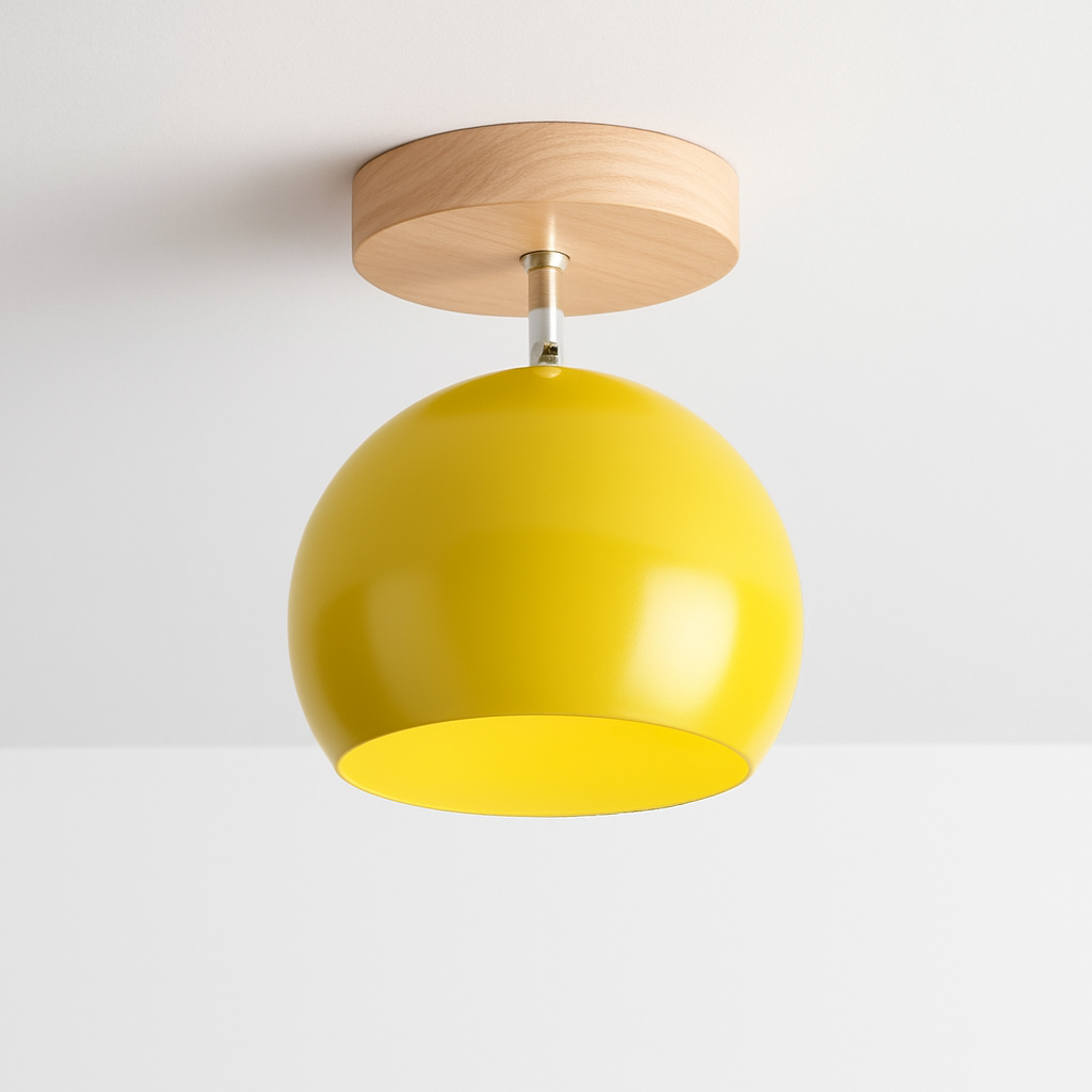 Dervian | Moderne Sferische Verstelbare Hout- en Metalen Plafondlamp