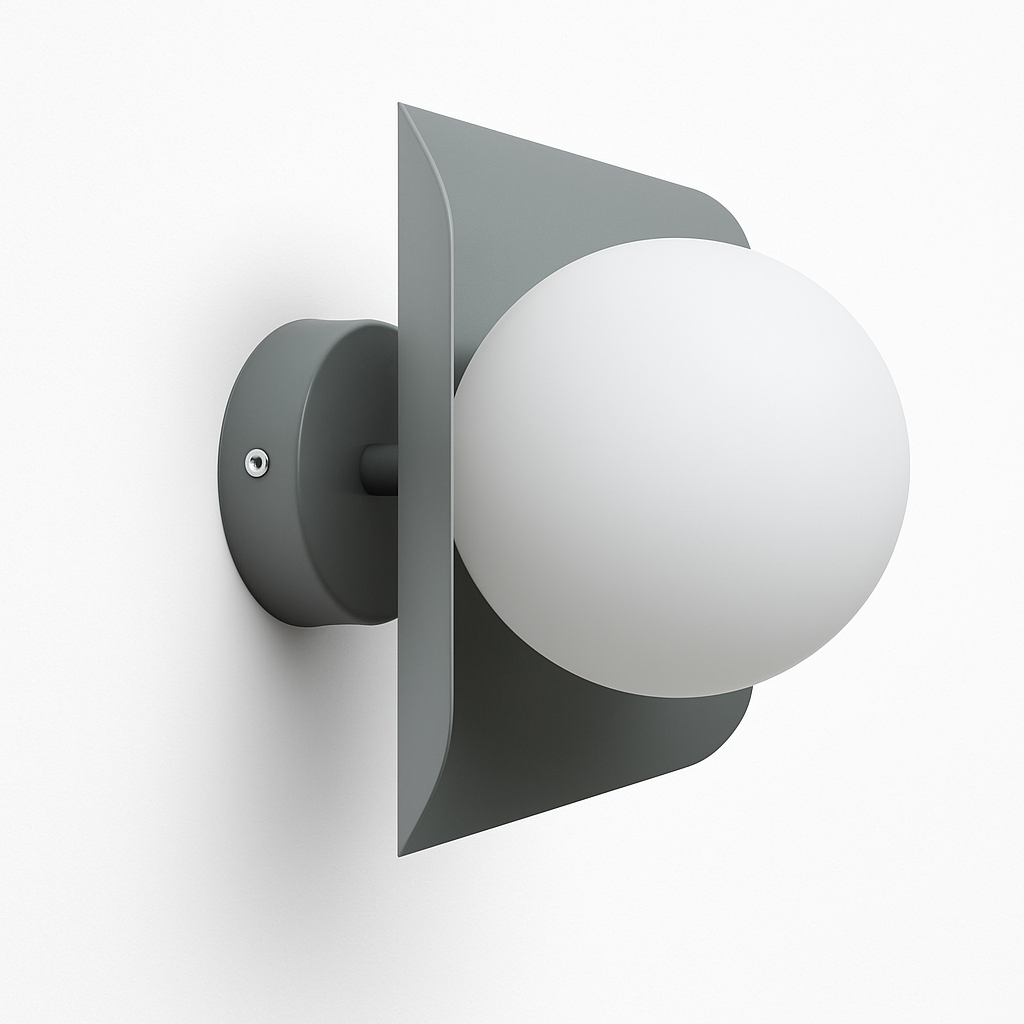 Veltryx | Minimalistische Matglazen Bol Moderne Metalen Wandlamp
