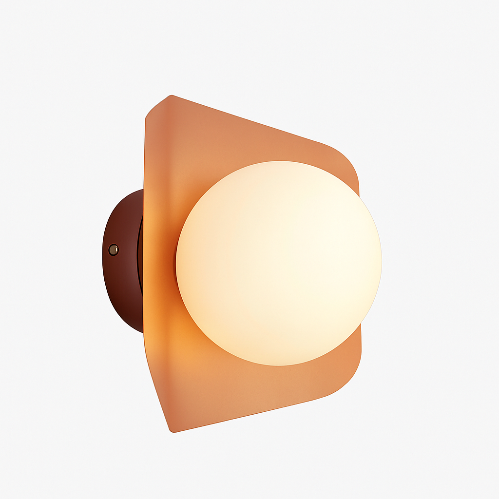 Veltryx | Minimalistische Matglazen Bol Moderne Metalen Wandlamp
