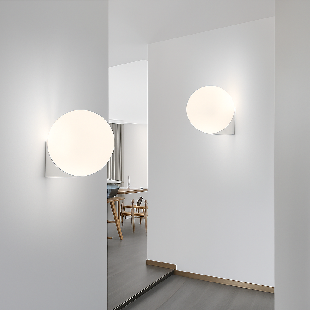 Krythium | Architectonische heldere bol artistieke wandlamp