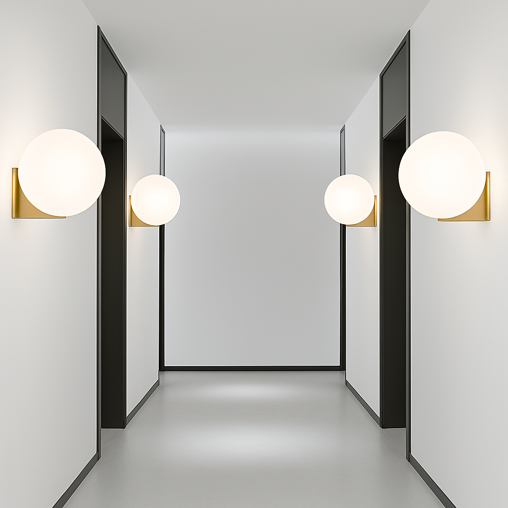 Krythium | Architectonische heldere bol artistieke wandlamp