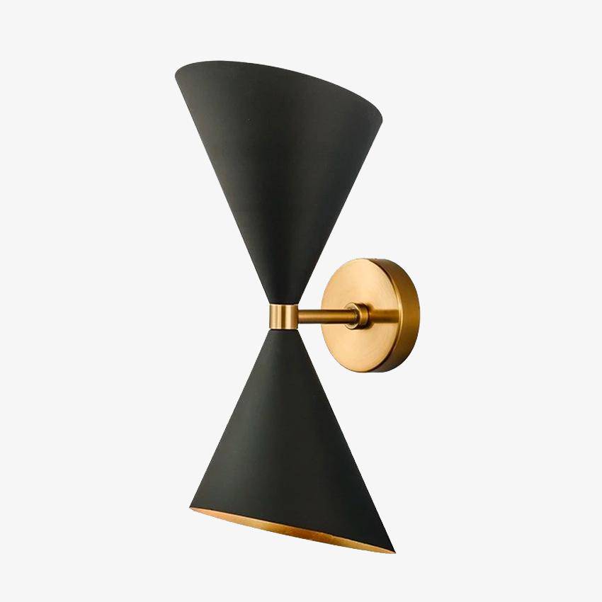 Vaelisth | Geometrische dubbele kegel architectonische symmetrische wandlamp