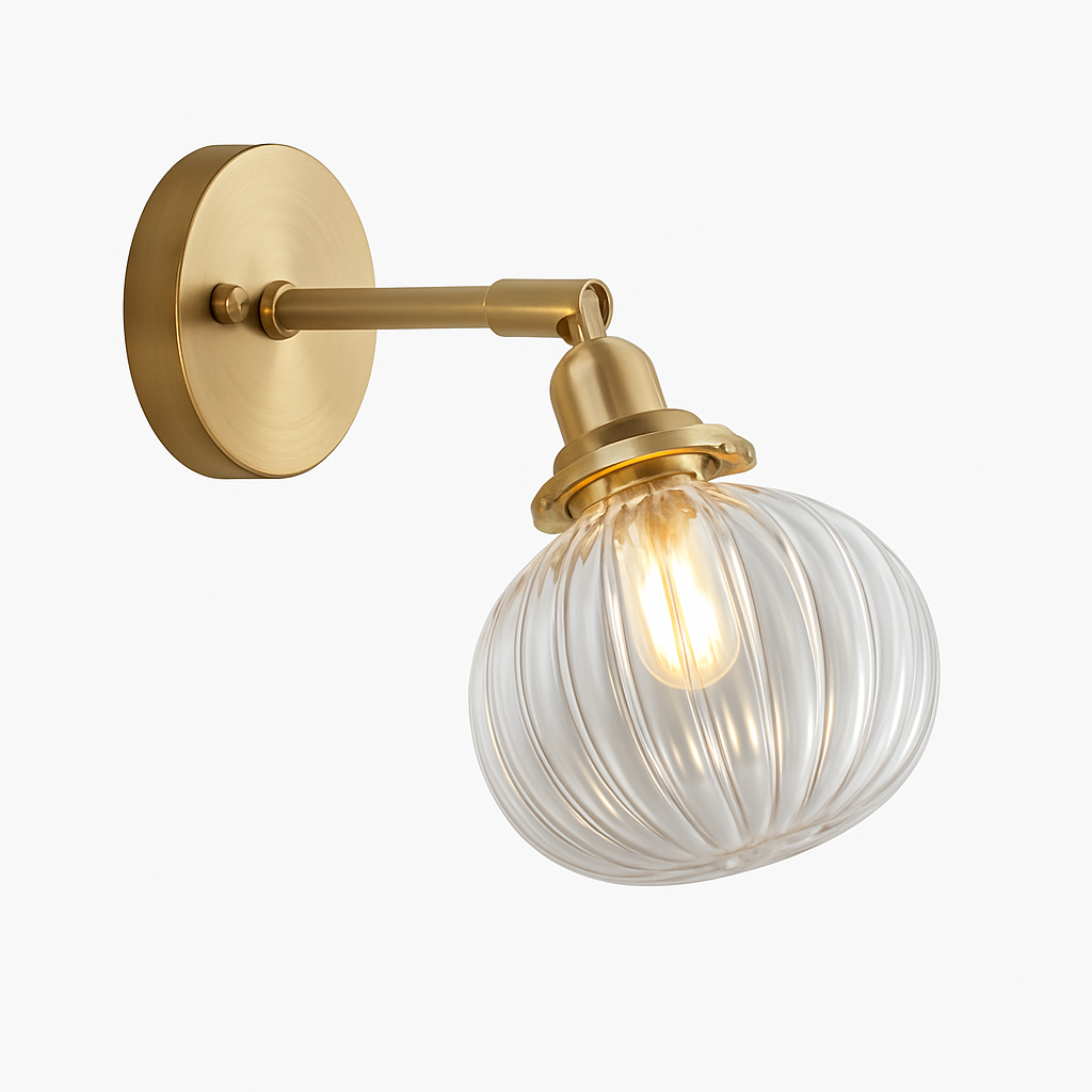 Zyrandis| Moderne Metalen Arm Glazen Kap Wandlamparmatuur