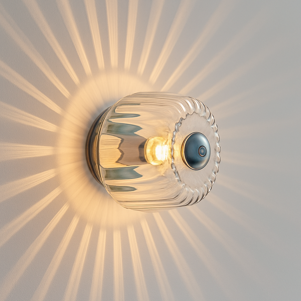Marquello | Geribbelde Transparante Glazen Bauhaus Geïnspireerde Wandlamp