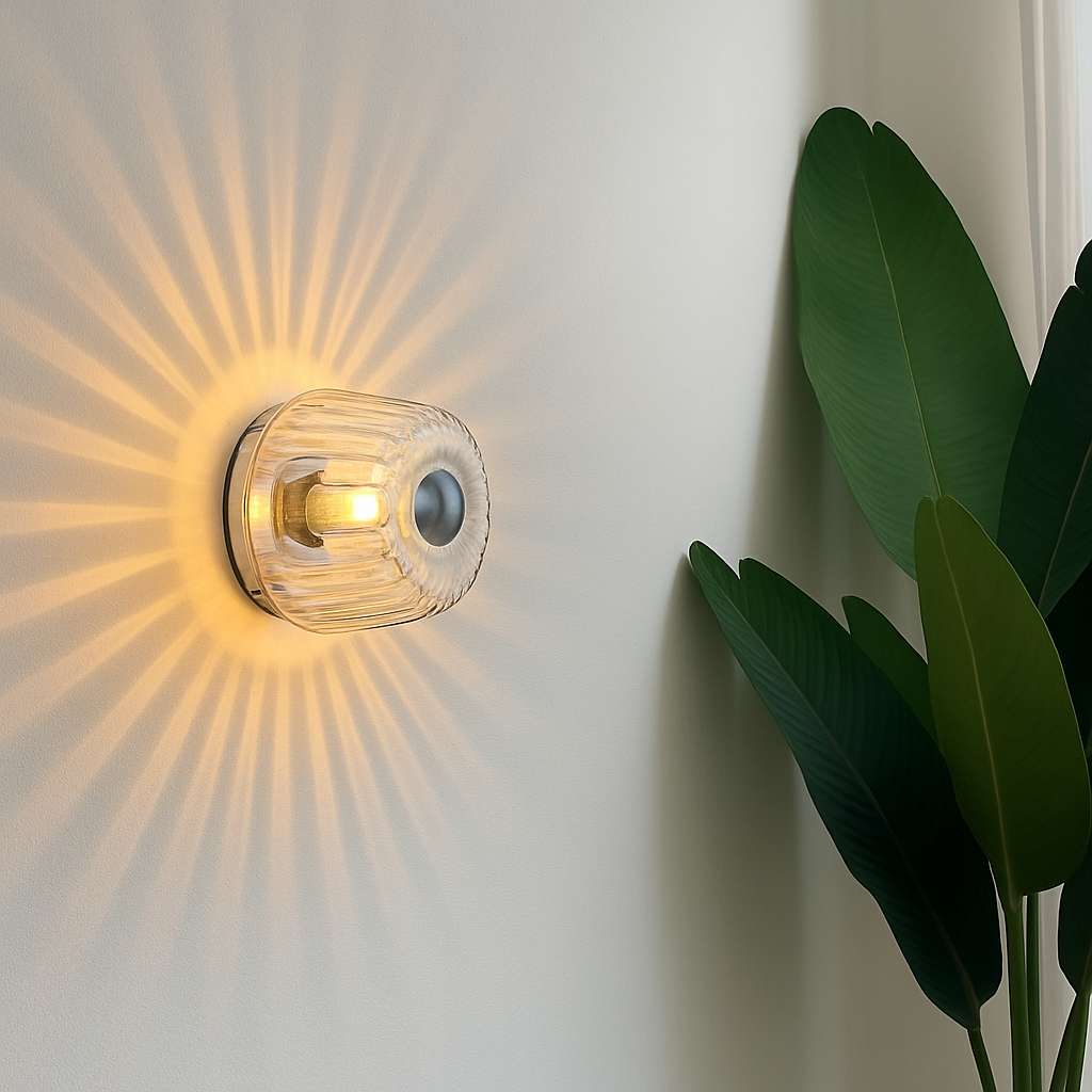 Marquello | Geribbelde Transparante Glazen Bauhaus Geïnspireerde Wandlamp