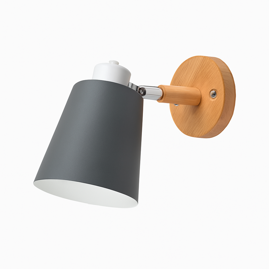 Velmoria | Verstelbare LED Metalen Wandlamp Met Houten Bevestiging