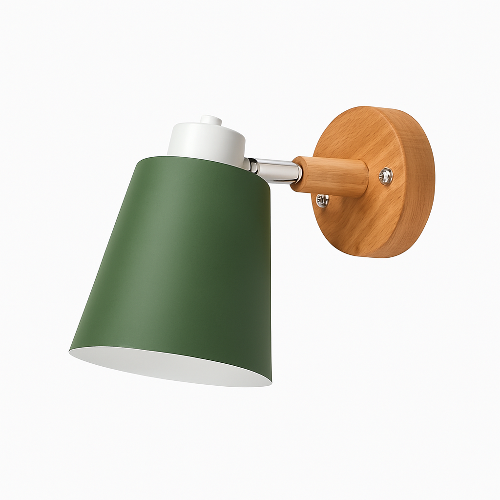Velmoria | Verstelbare LED Metalen Wandlamp Met Houten Bevestiging