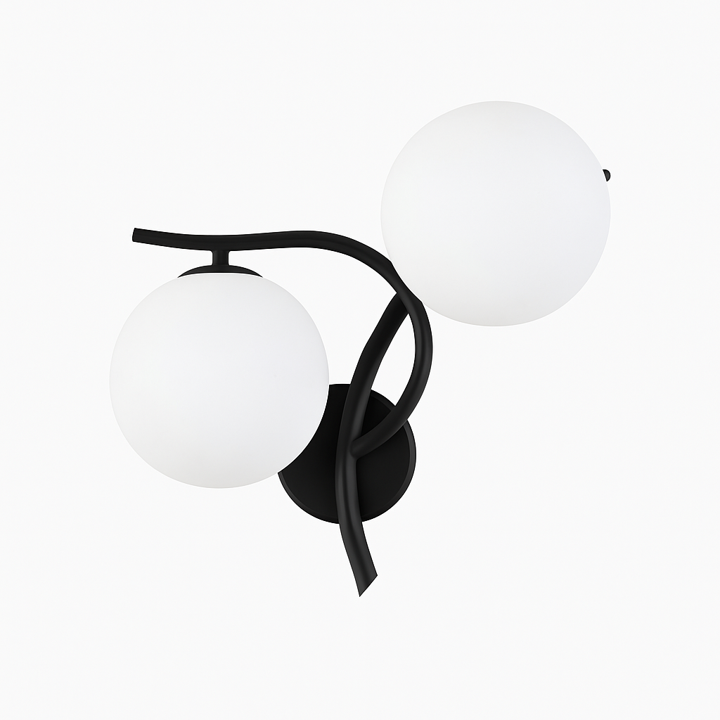 Kynthell | Minimalistische Kruisende Sculpturale Glazen Bol Wandlamp