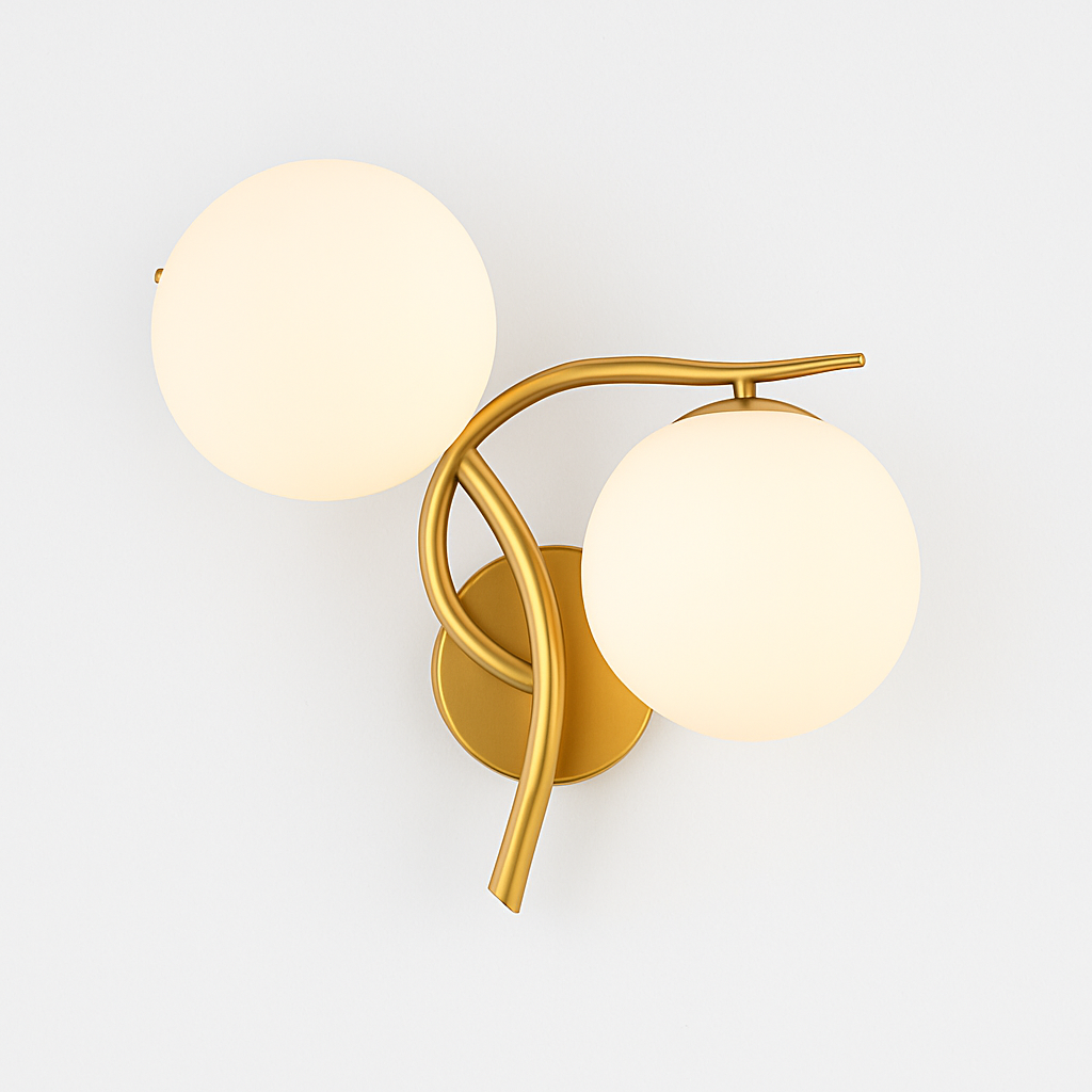 Kynthell | Minimalistische Kruisende Sculpturale Glazen Bol Wandlamp