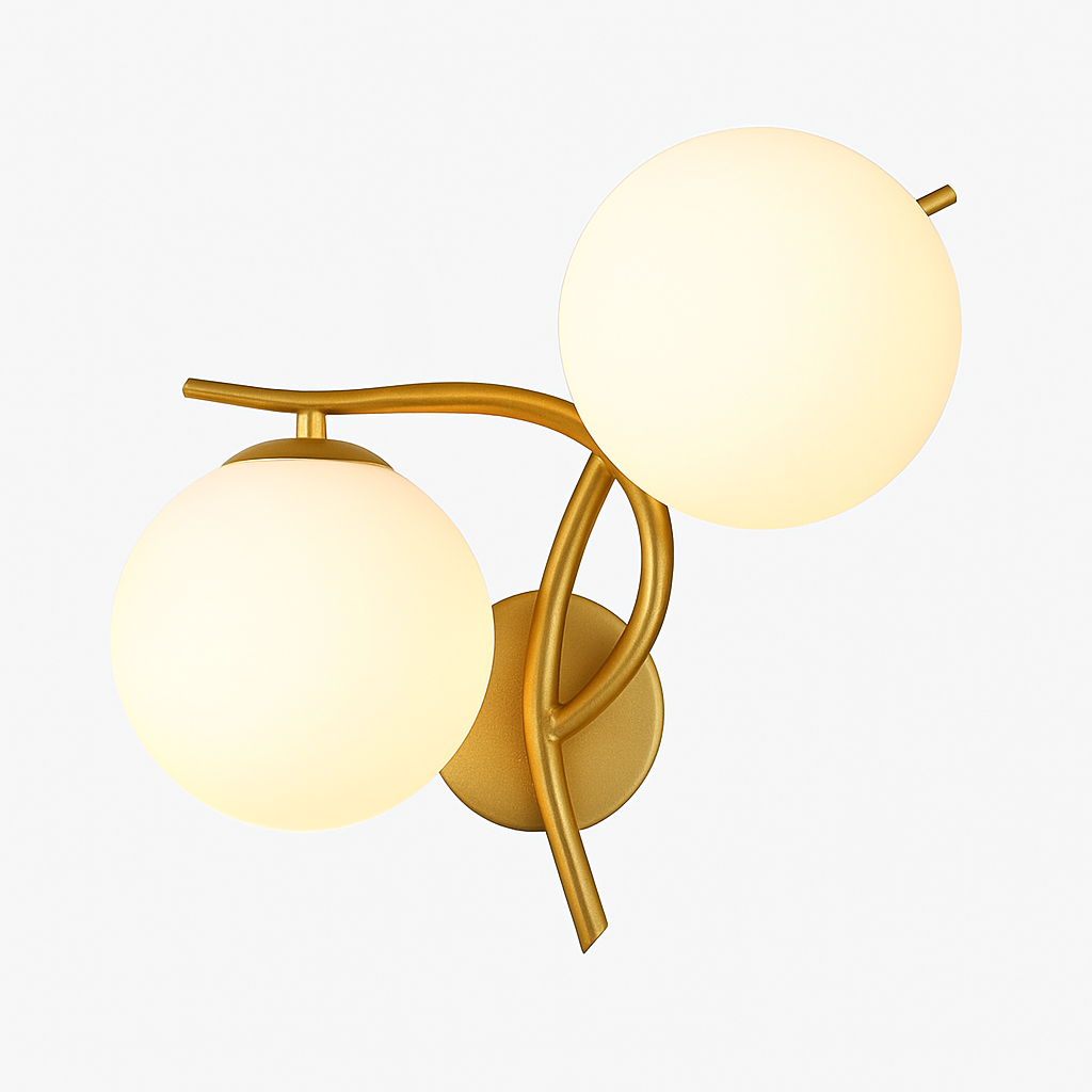 Kynthell | Minimalistische Kruisende Sculpturale Glazen Bol Wandlamp