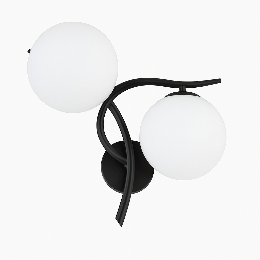 Kynthell | Minimalistische Kruisende Sculpturale Glazen Bol Wandlamp