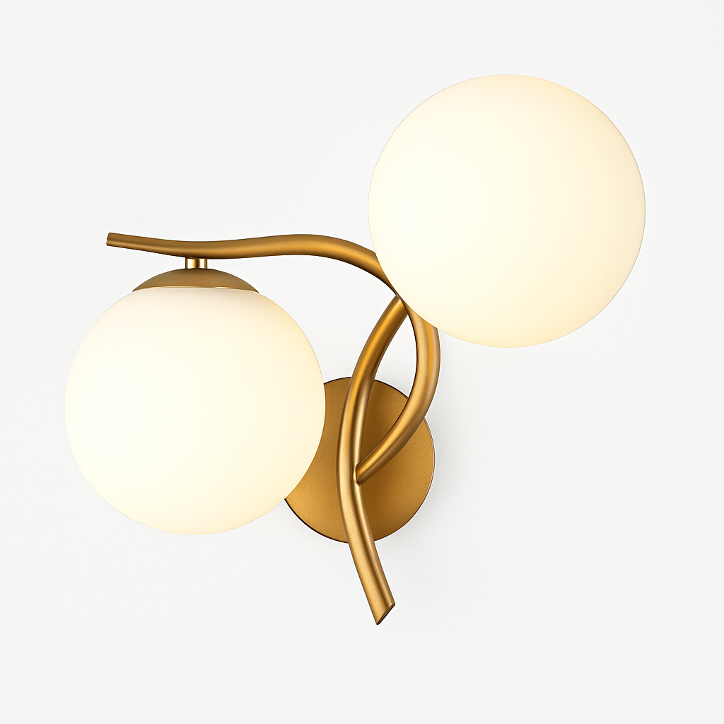Kynthell | Minimalistische Kruisende Sculpturale Glazen Bol Wandlamp
