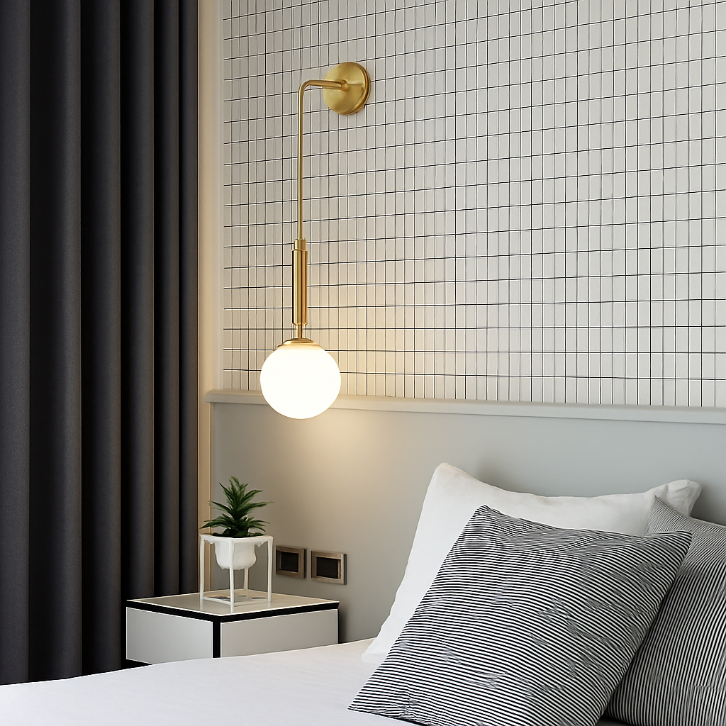 Velentia | Minimalistische matte bol noordse glazen wandlamp