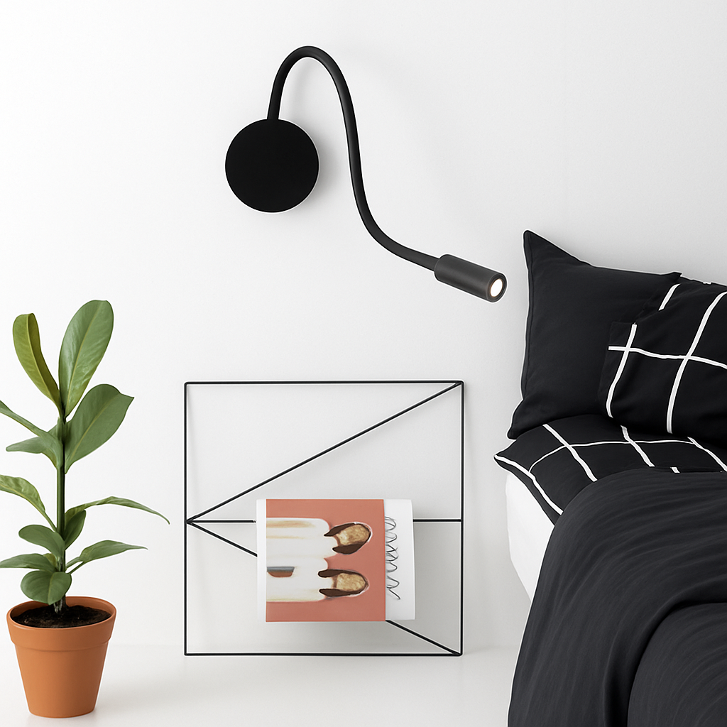 Delvoryn | Minimalistische Verstelbare Zwanenhals Leeswandlamp