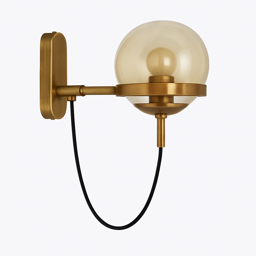 Solyndra | Moderne Metalen en Glazen Bol Minimalistische Wandlamp