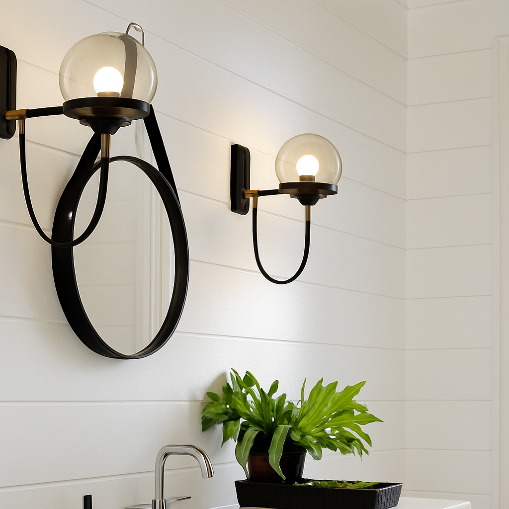 Solyndra | Moderne Metalen en Glazen Bol Minimalistische Wandlamp