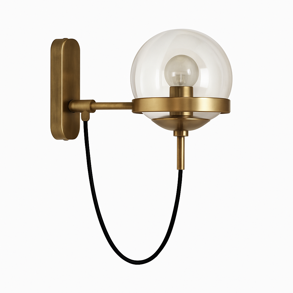 Solyndra | Moderne Metalen en Glazen Bol Minimalistische Wandlamp