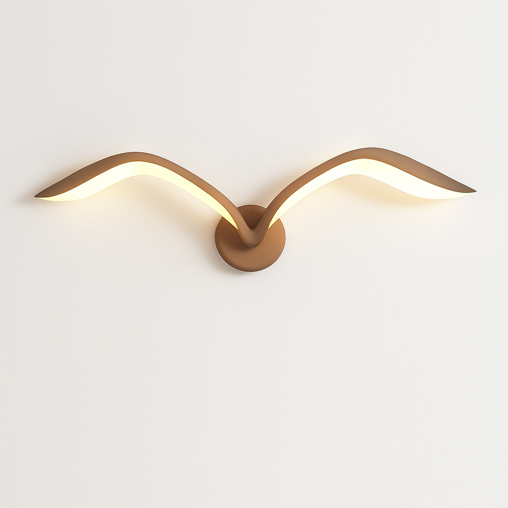 Kelthrom | Noordse Sculpturale Vogelvorm Acryl Wandlamp