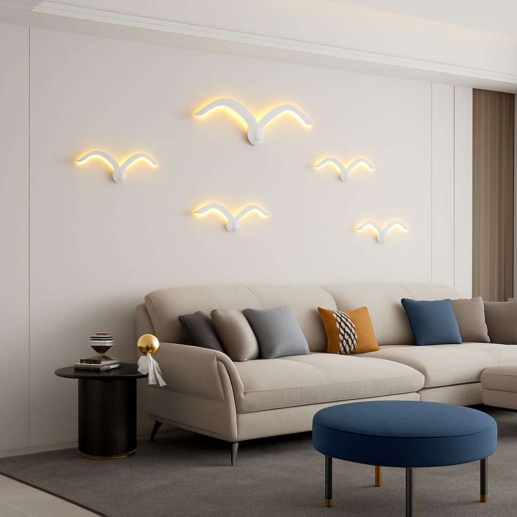 Kelthrom | Noordse Sculpturale Vogelvorm Acryl Wandlamp