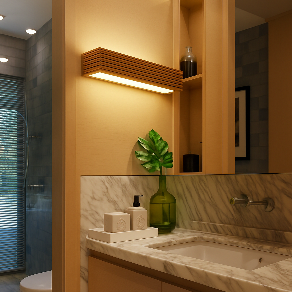 Verqyra | Rechthoekige Gesneden Houten Moderne Wandlamp