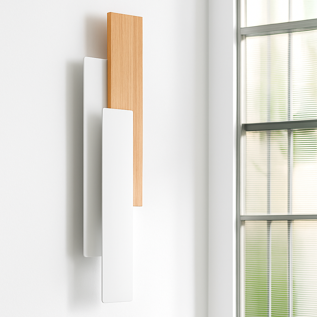 Kernowen | Architectonische geometrische houten profiel moderne wandlamp