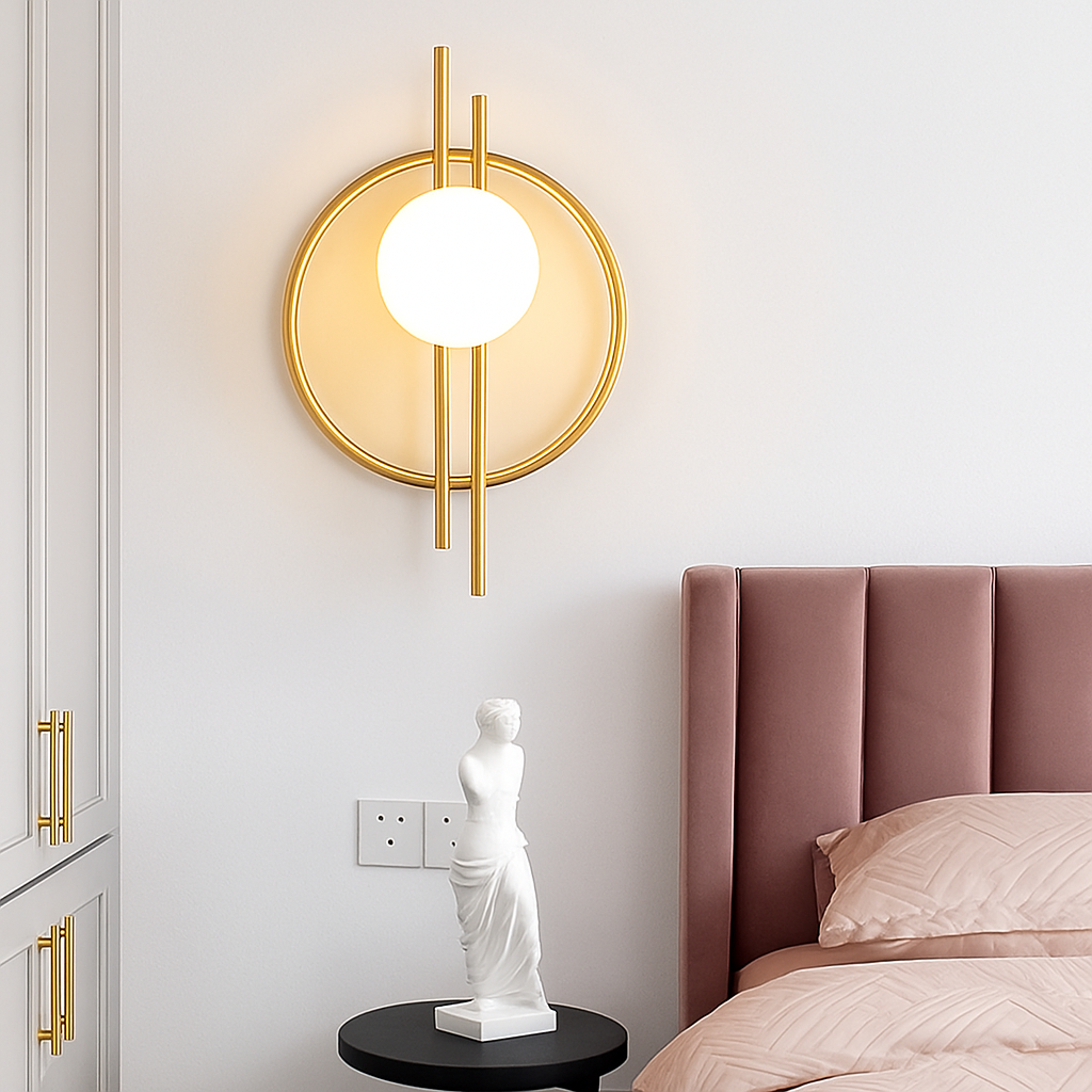 Belmontis | Geometrische Vergulde Schijf Opbouw Wandlamp