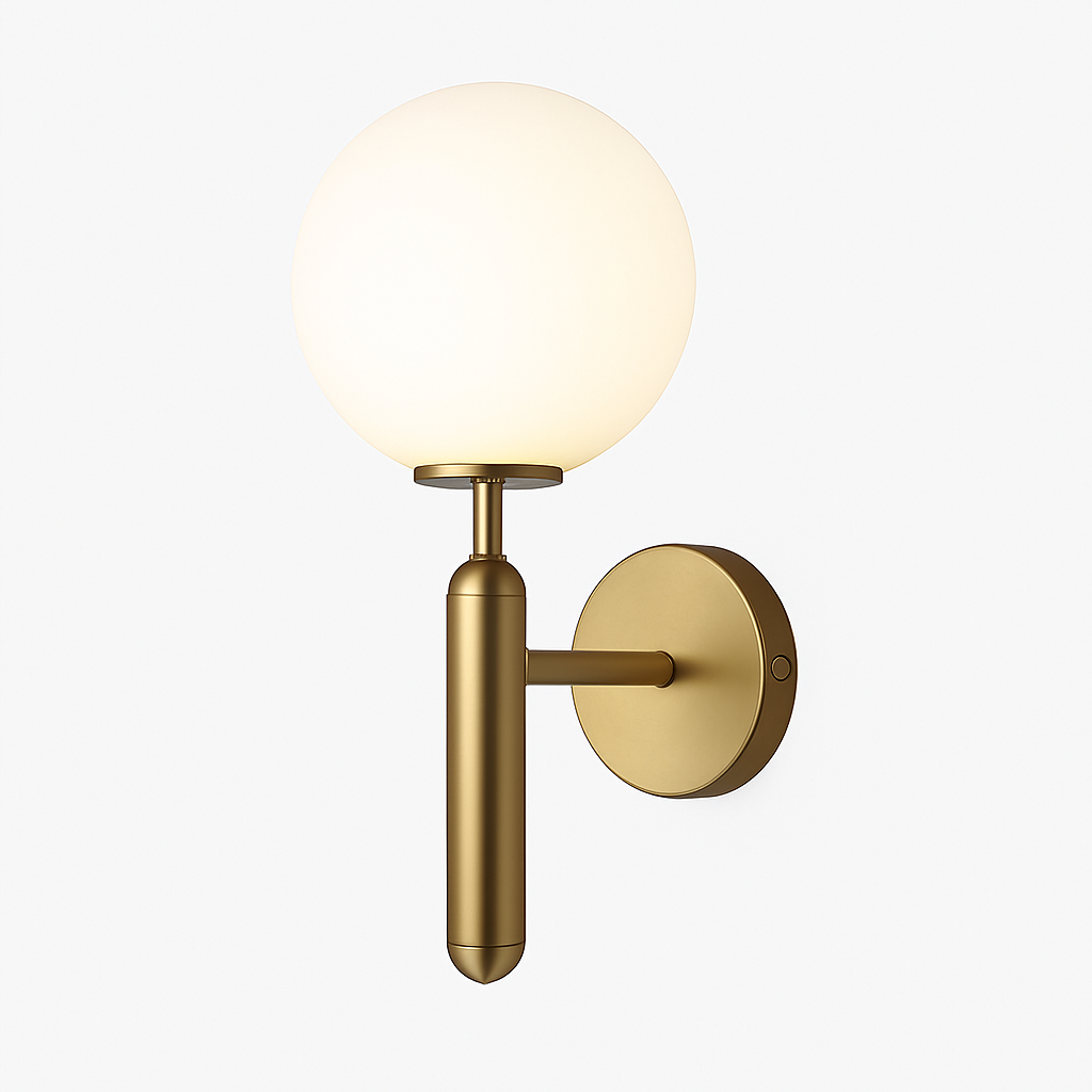 Belgracia | Geometrische Bol Transparante Kap Gepoedercoat IJzeren Wandlamp