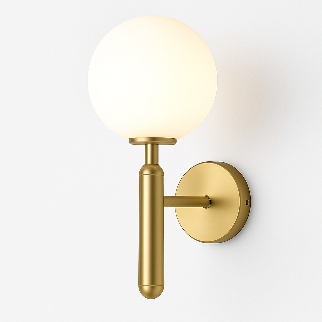 Belgracia | Geometrische Bol Transparante Kap Gepoedercoat IJzeren Wandlamp