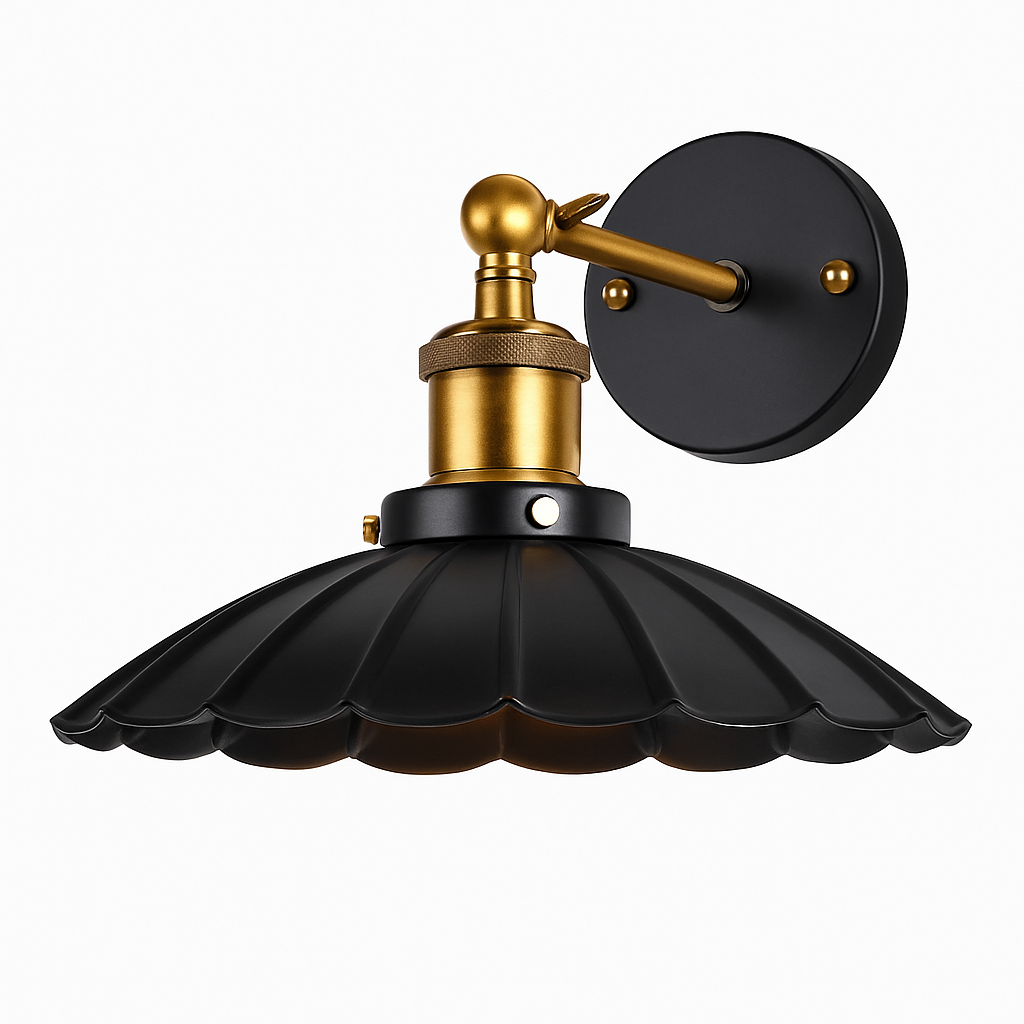 Thorneka | Geribd ijzeren vintage decoratieve wandlamp