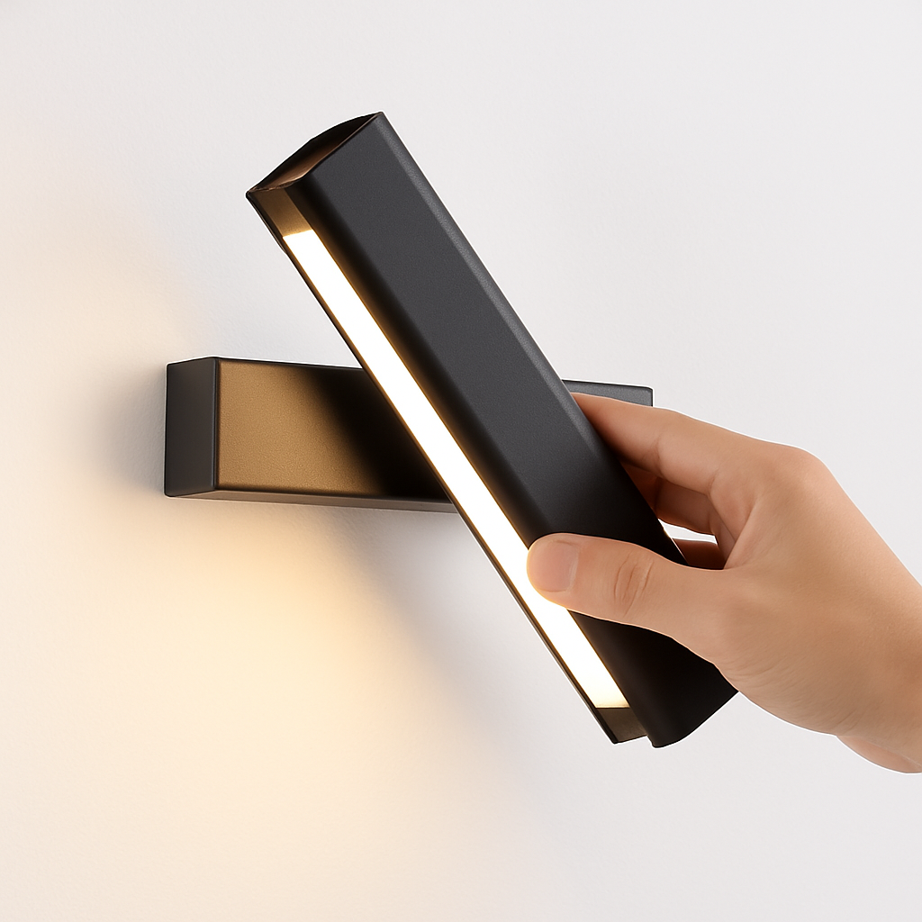 Veldromi | Scandinavische cilindrische draaibare houten leeswandlamp