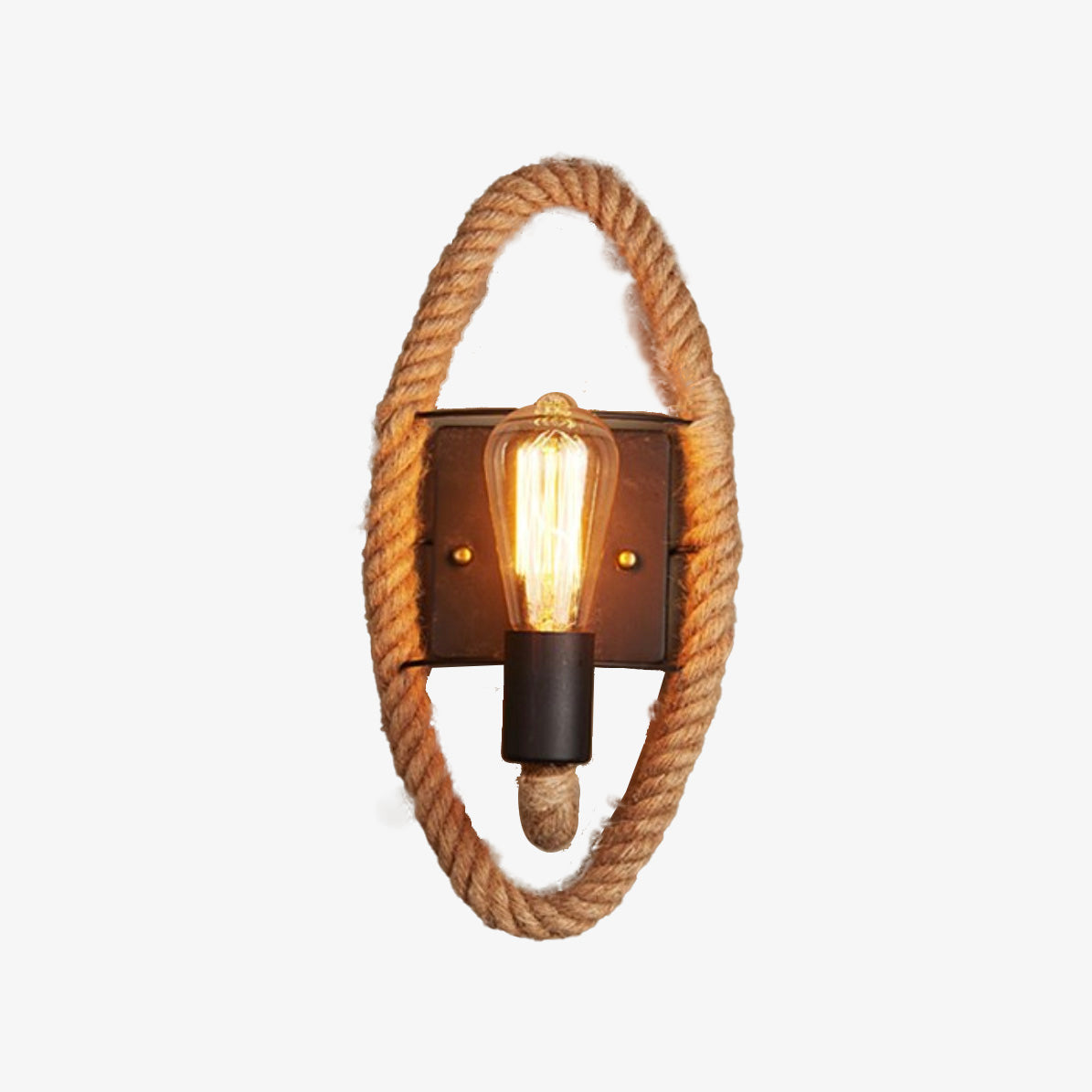 Valthorne | Gedraaide touwsilhouet vintage boog wandlamp
