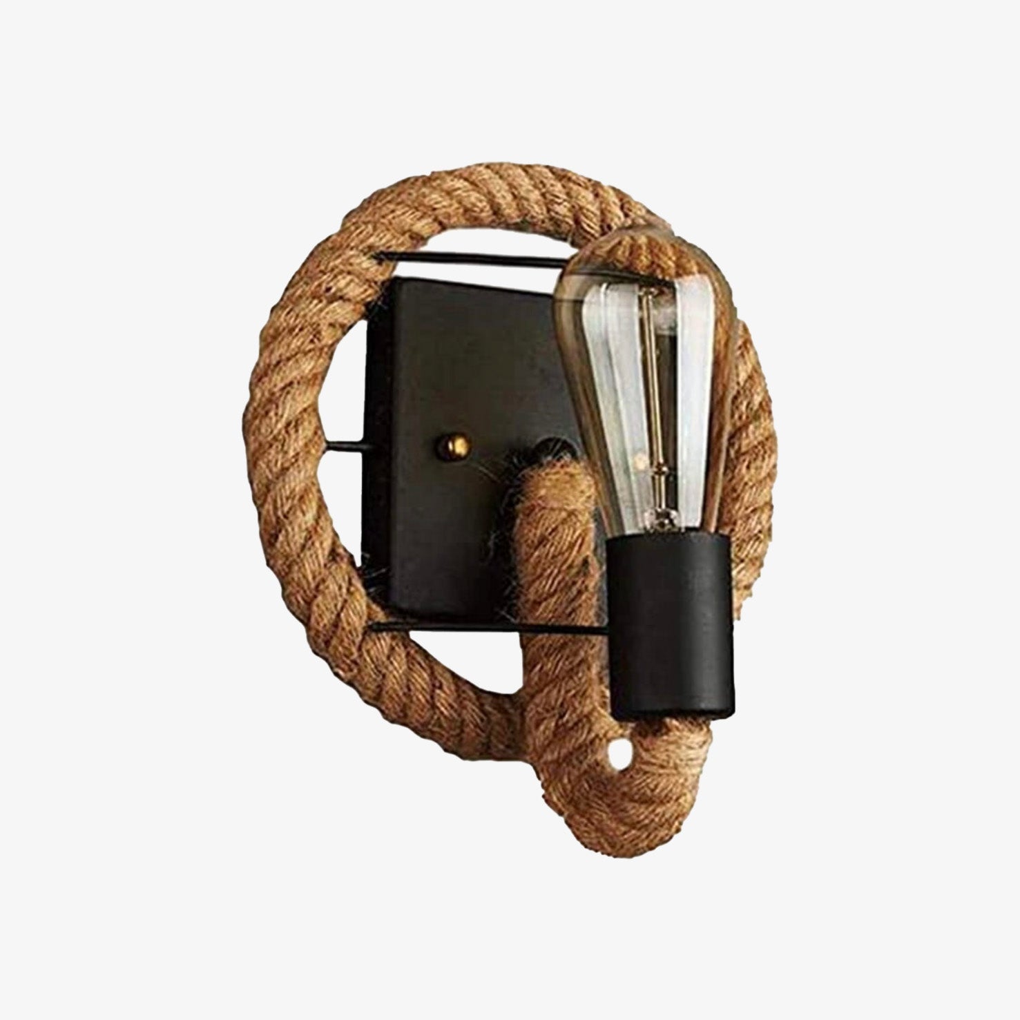 Valthorne | Gedraaide touwsilhouet vintage boog wandlamp