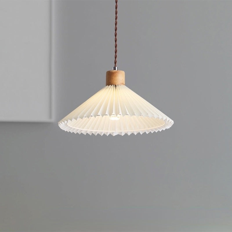 Luvithos | Architectonische Cluster Plissé Geplooide Houten Hanglamp