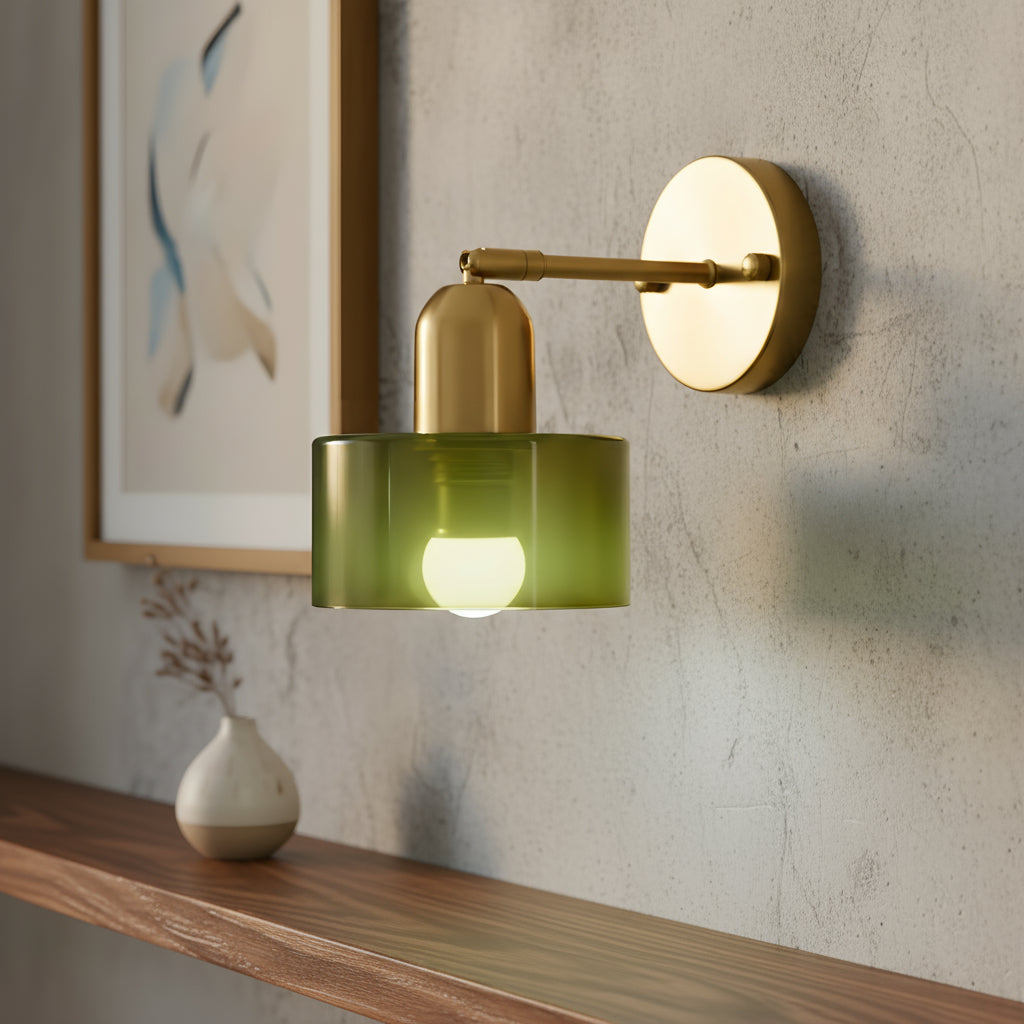Cromia | Minimalistische Cilinder Bauhaus Gekleurd Glas Wandlamp