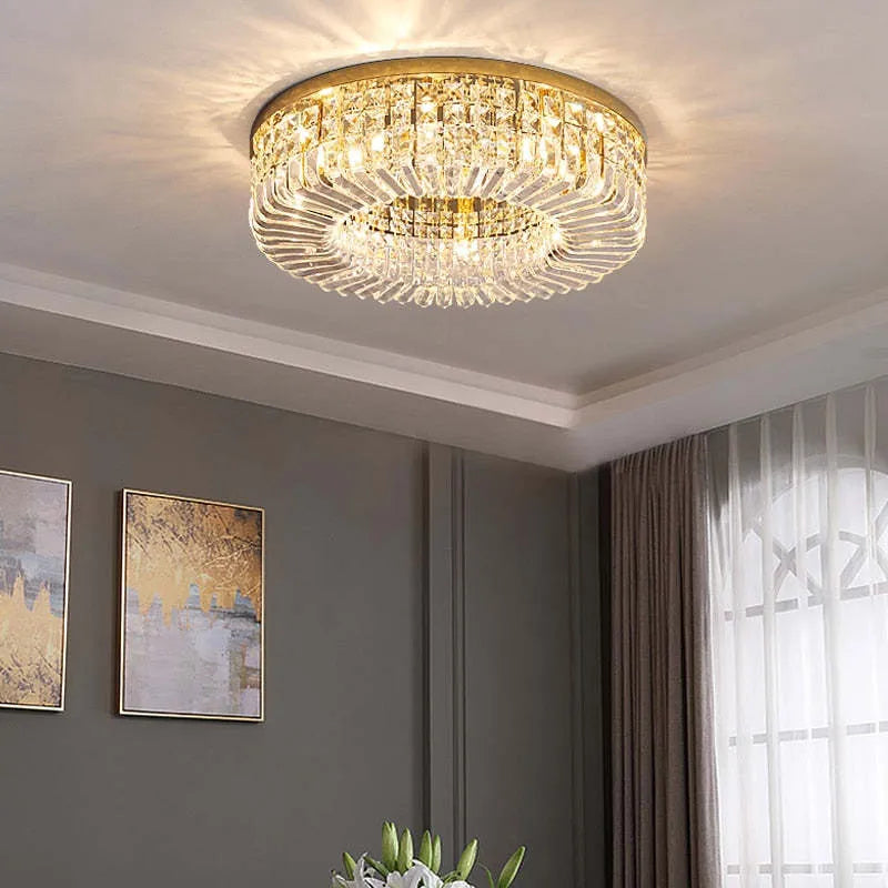 Elisse | Stralende Geometrische Kristal Bloem Plafondlamp